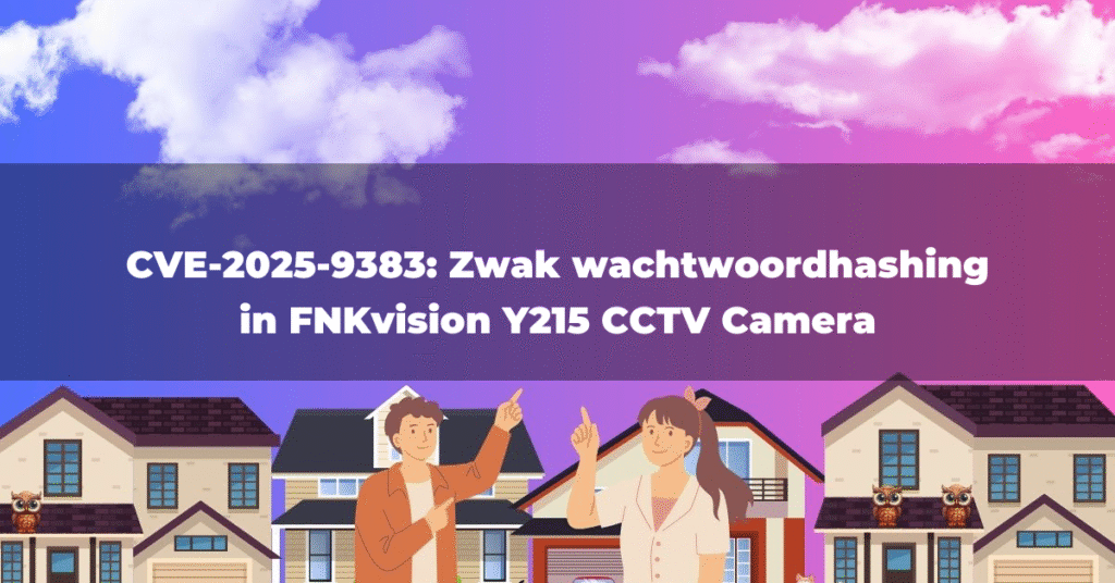 CVE-2025-9383: Zwak wachtwoordhashing in FNKvision Y215 CCTV Camera